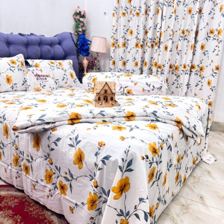 Bed Sheet 1 + AC Khata 1 +  Pillow Cover 2 + Lapel Pillow Cover 1 Code - 819