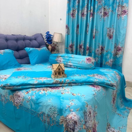 Bed Sheet 1 + AC Khata 1 +  Pillow Cover 2 + Lapel Pillow Cover 1 Code - 820