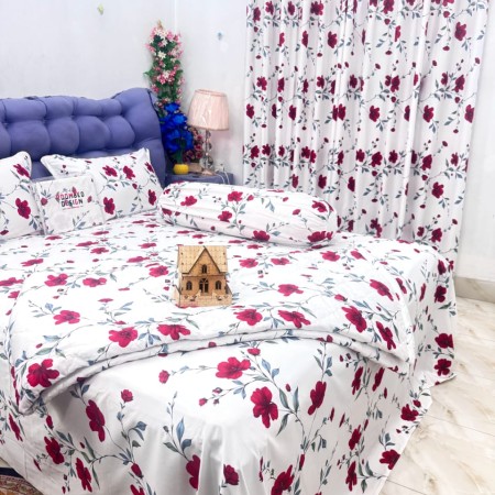 Bed Sheet 1 + AC Khata 1 +  Pillow Cover 2 + Lapel Pillow Cover 1 Code - 822