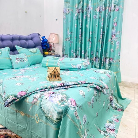 Bed Sheet 1 + AC Khata 1 +  Pillow Cover 2 + Lapel Pillow Cover 1 Code - 823