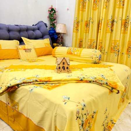 Bed Sheet 1 + AC Khata 1 +  Pillow Cover 2 + Lapel Pillow Cover 1 Code - 825