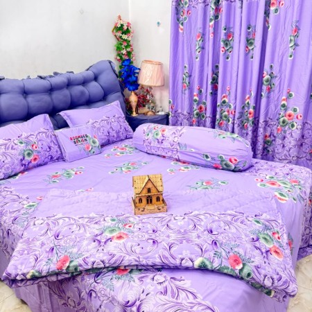 Bed Sheet 1 + AC Khata 1 +  Pillow Cover 2 + Lapel Pillow Cover 1 Code - 826