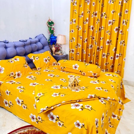 Bed Sheet 1 + AC Khata 1 +  Pillow Cover 2 + Lapel Pillow Cover 1 Code - 828