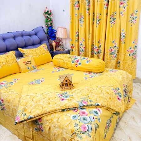 Bed Sheet 1 + AC Khata 1 +  Pillow Cover 2 + Lapel Pillow Cover 1 Code - 830
