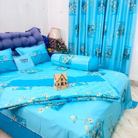 Bed Sheet 1 + AC Khata 1 +  Pillow Cover 2 + Lapel Pillow Cover 1 Code - 833